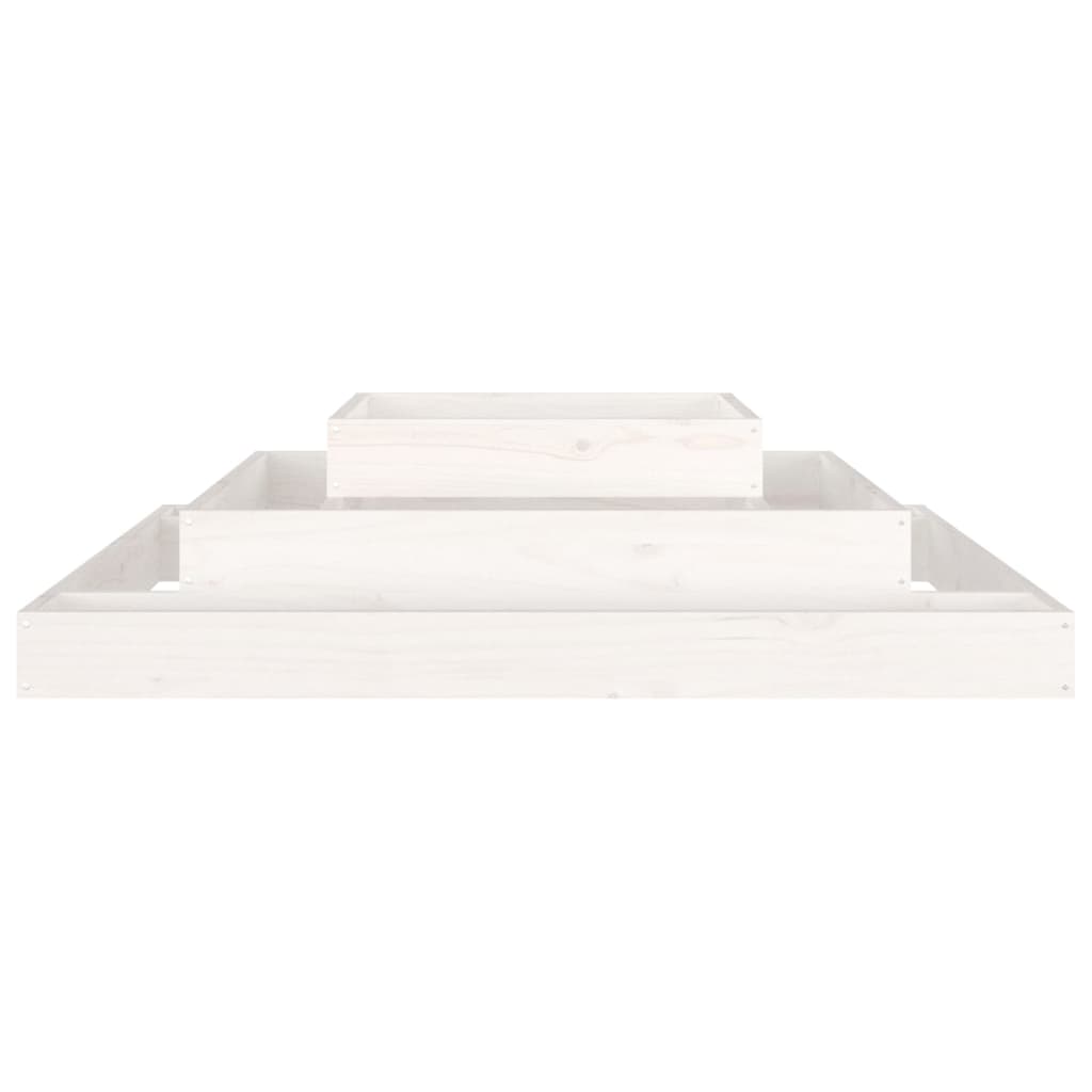 vidaXL Planter White 110x110x27 cm Solid Wood Pine 5