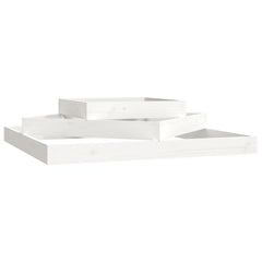vidaXL Planter White 112x112x27 cm Solid Wood Pine 2