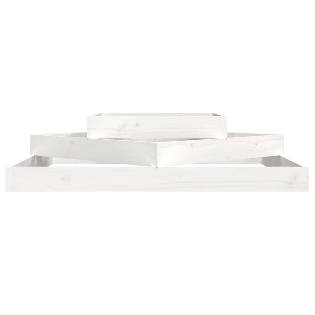 vidaXL Planter White 112x112x27 cm Solid Wood Pine 4