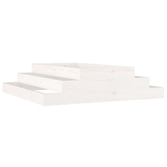 vidaXL Planter White 110x110x27 cm Solid Wood Pine 2