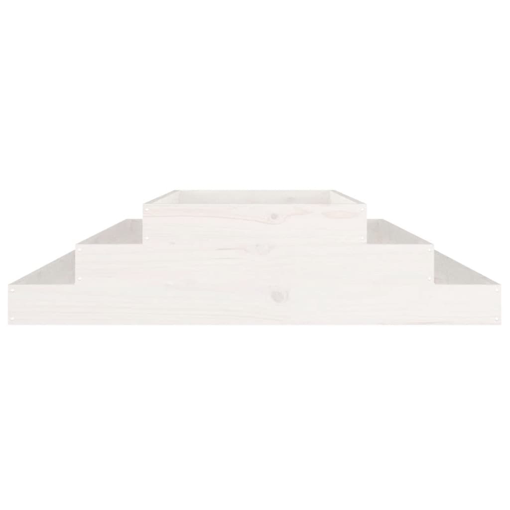 vidaXL Planter White 110x110x27 cm Solid Wood Pine 4