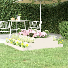 vidaXL Planter White 110x110x27 cm Solid Wood Pine 1