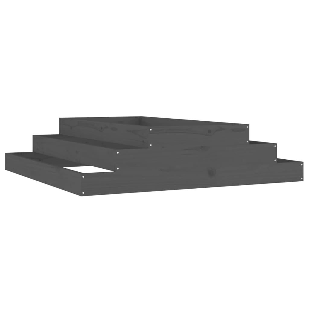 vidaXL Planter Grey 110x110x27 cm Solid Wood Pine 2