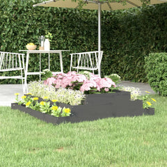 vidaXL Planter Grey 110x110x27 cm Solid Wood Pine 1