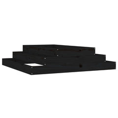vidaXL Planter Black 110x110x27 cm Solid Wood Pine 2