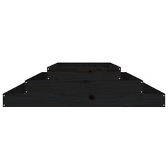 vidaXL Planter Black 110x110x27 cm Solid Wood Pine 4