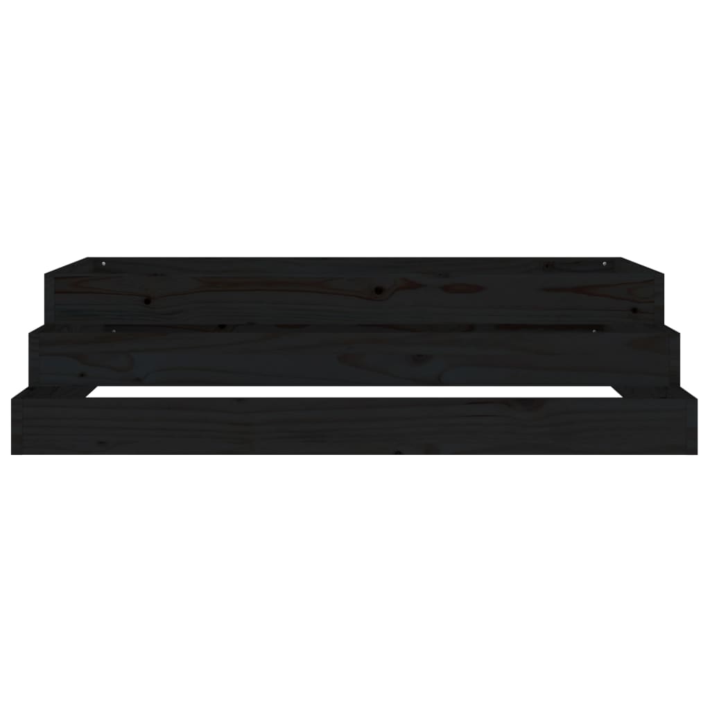 vidaXL Planter Black 110x110x27 cm Solid Wood Pine 5