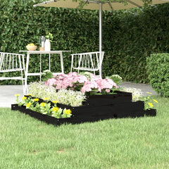 vidaXL Planter Black 110x110x27 cm Solid Wood Pine 1