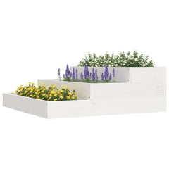 vidaXL Planter White 78x78x27 cm Solid Wood Pine 3