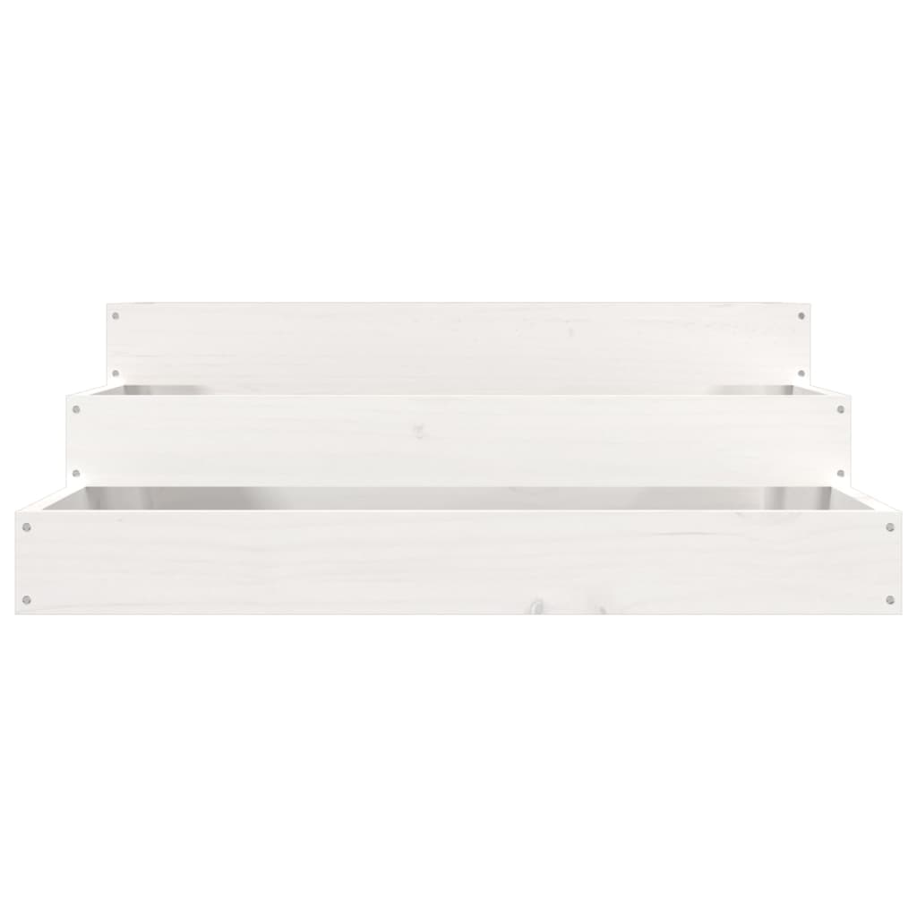 vidaXL Planter White 78x78x27 cm Solid Wood Pine 4