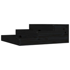 vidaXL Planter Black 78x78x27 cm Solid Wood Pine 2
