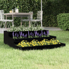 vidaXL Planter Black 78x78x27 cm Solid Wood Pine 1