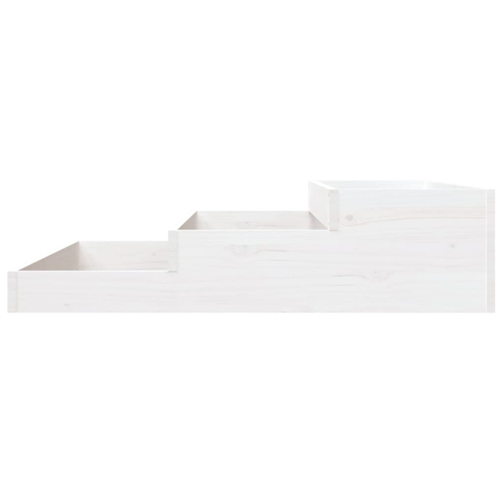 vidaXL Planter White 107x107x27 cm Solid Wood Pine 5