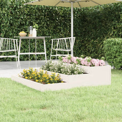 vidaXL Planter White 107x107x27 cm Solid Wood Pine 1