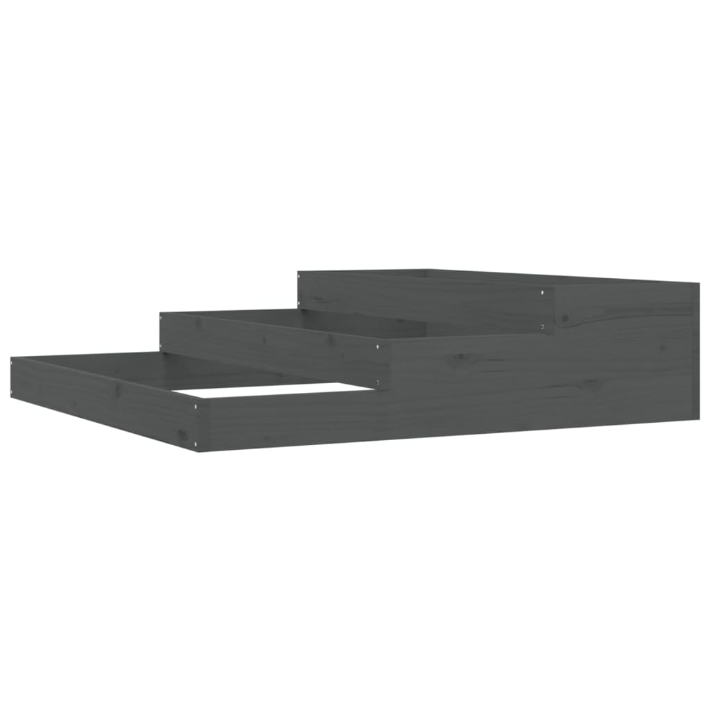 vidaXL Planter Grey 107x107x27 cm Solid Wood Pine 2