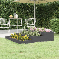 vidaXL Planter Grey 107x107x27 cm Solid Wood Pine 1