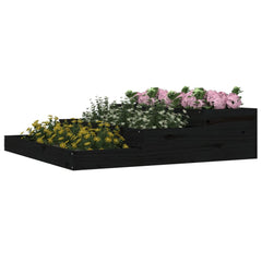 vidaXL Planter Black 107x107x27 cm Solid Wood Pine 3