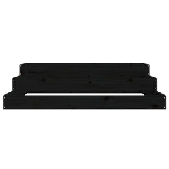 vidaXL Planter Black 107x107x27 cm Solid Wood Pine 4