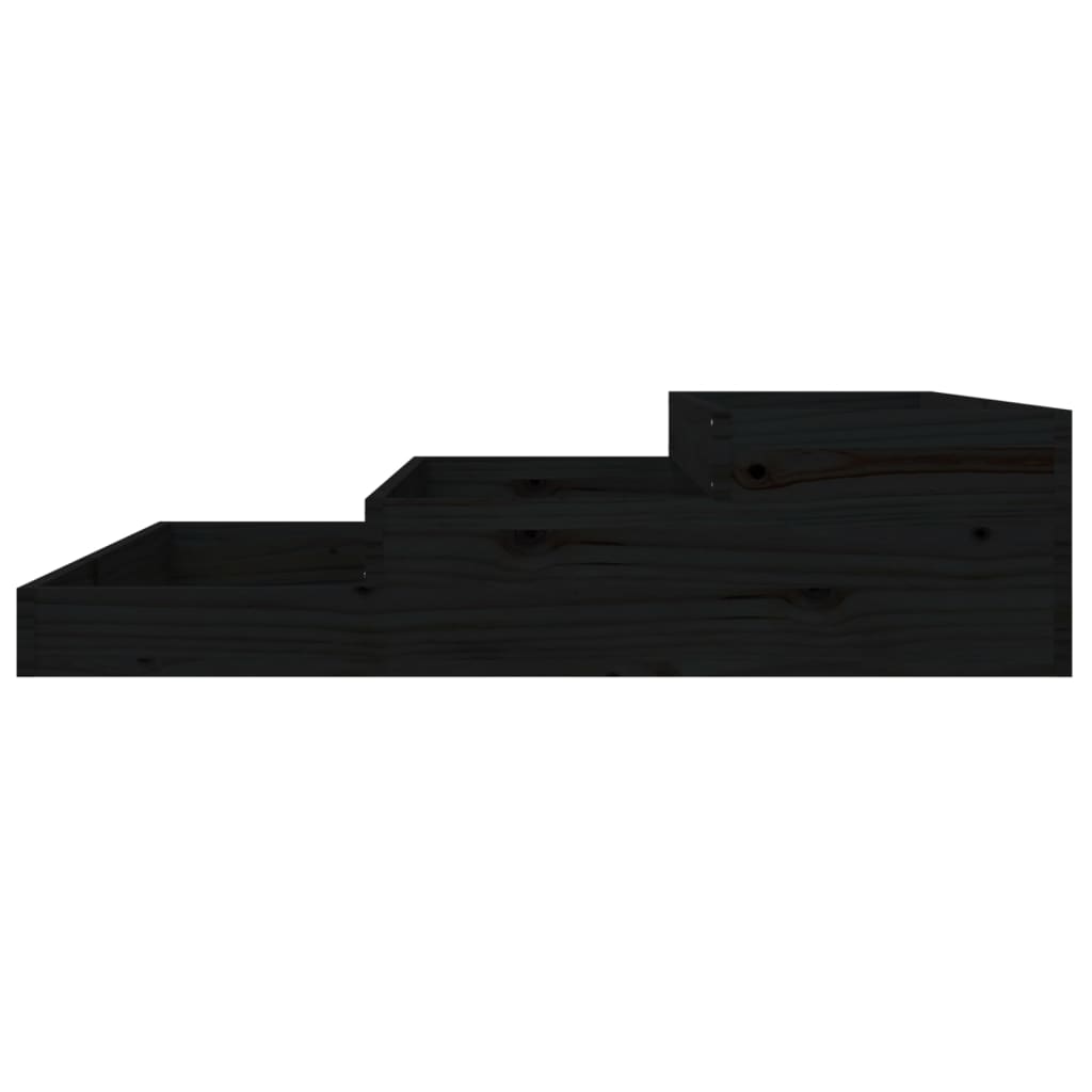 vidaXL Planter Black 107x107x27 cm Solid Wood Pine 5