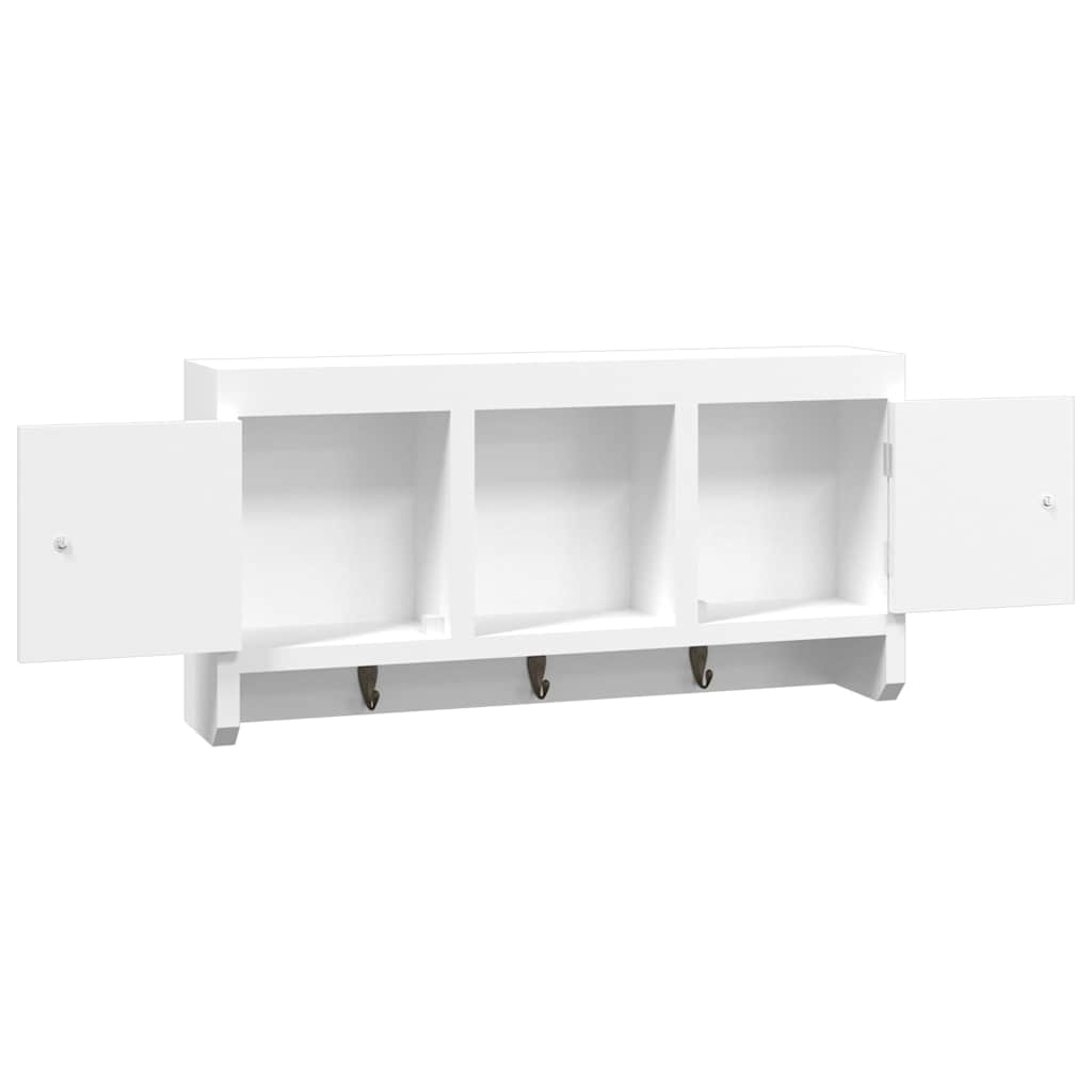 vidaXL Key Cabinet White 40x8.5x20 cm Engineered Wood&Steel 6
