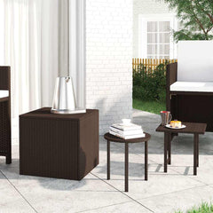 vidaXL Side Tables 3 pcs Brown Poly Rattan 1