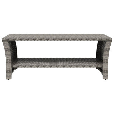 Coffee Table Grey 100x50x40 cm Poly Rattan