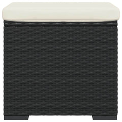 vidaXL Ottoman with Cushion Black 40x30x40 cm Poly Rattan 4