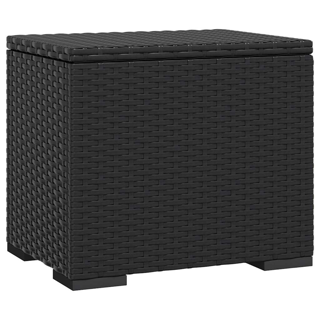 vidaXL Ottoman with Cushion Black 40x30x40 cm Poly Rattan 5