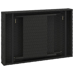vidaXL Foldable Side Table Black 60x40x38 cm Poly Rattan 5