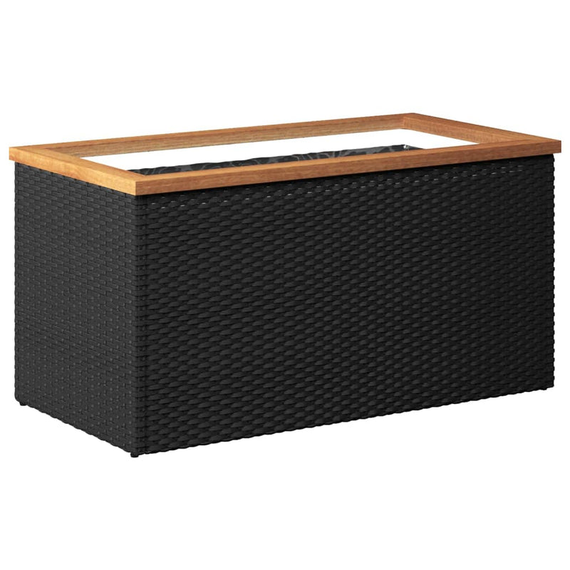 Planter Black 80x40x40 cm Poly Rattan