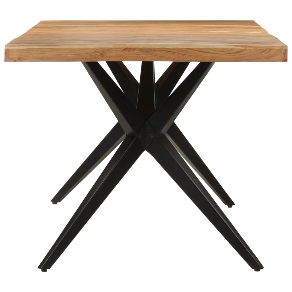 vidaXL Dining Table Black 180x90x77 cm Solid Wood Acacia 3