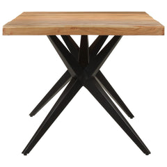 vidaXL Dining Table Black 180x90x77 cm Solid Wood Acacia 3