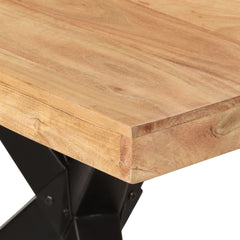 vidaXL Dining Table Black 180x90x77 cm Solid Wood Acacia 5
