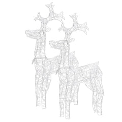Reindeer Christmas Decorations 60x16x100 cm Acrylic 2 pcs Cold white