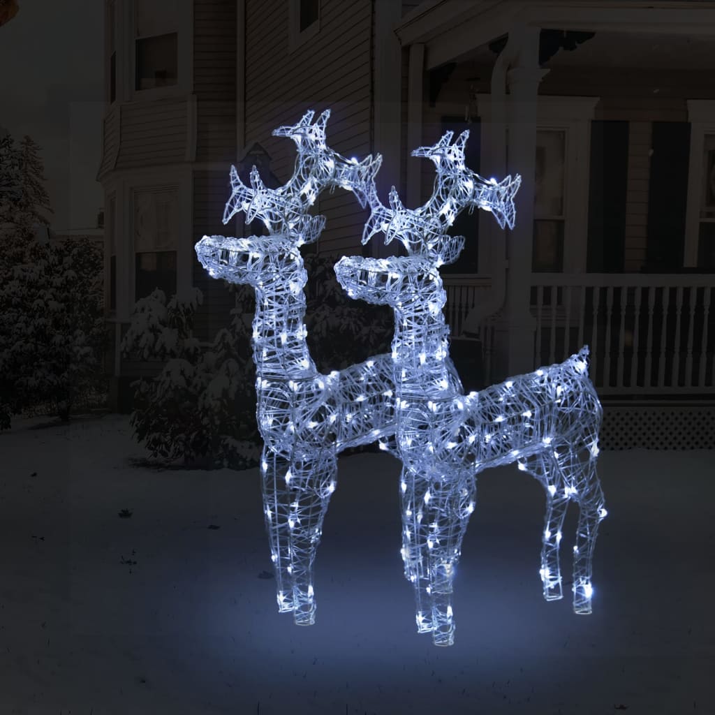 Reindeer Christmas Decorations 60x16x100 cm Acrylic 2 pcs Cold white