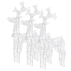 Reindeer Christmas Decorations 60x16x100 cm Acrylic 3 pcs Cold white