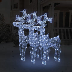 Reindeer Christmas Decorations 60x16x100 cm Acrylic 3 pcs Cold white
