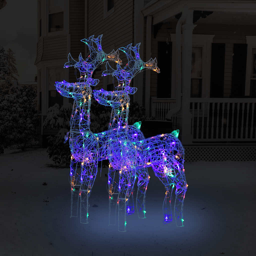 Reindeer Christmas Decorations 60x16x100 cm Acrylic 2 pcs Multicolour