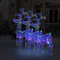 Reindeer Christmas Decorations 60x16x100 cm Acrylic 3 pcs Multicolour