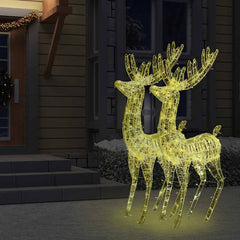 XXL Acrylic Christmas Reindeers 250 LED 180 cm 2 pcs Width 96 cm Warm white