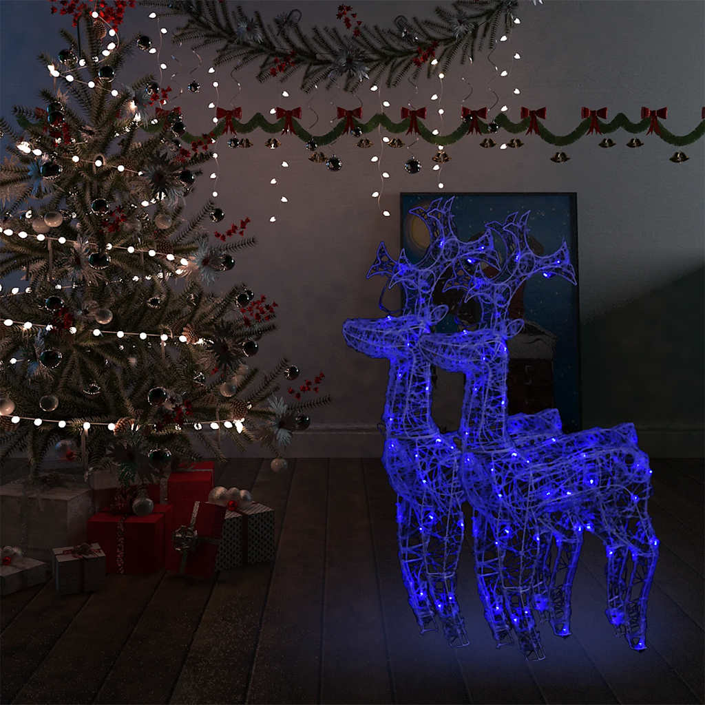 Reindeer Christmas Decorations 60x16x100 cm Acrylic 2 pcs Blue