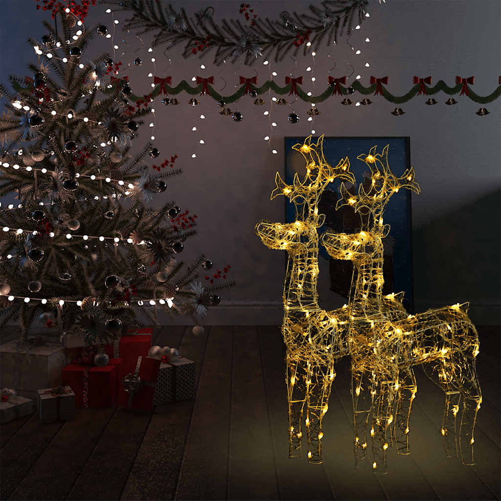 Reindeer Christmas Decorations 60x16x100 cm Acrylic 2 pcs Warm white