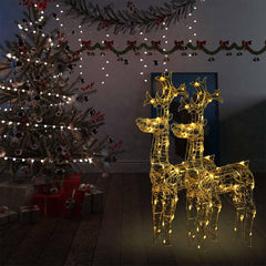 Reindeer Christmas Decorations 60x16x100 cm Acrylic 2 pcs Warm white