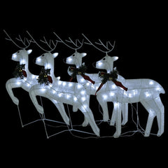 vidaXL Christmas Reindeers 4 pcs White 80 LEDs 3