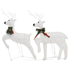 vidaXL Christmas Reindeers 4 pcs White 80 LEDs 5