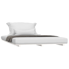 vidaXL Bed Frame without Mattress White 120x200 cm Solid Wood Pine 3