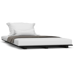 vidaXL Bed Frame without Mattress Black 90x190 cm Single Solid Wood Pine 2