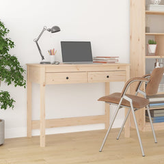 Desk with Drawers 100x50x78 cm Solid Wood Pine Natural