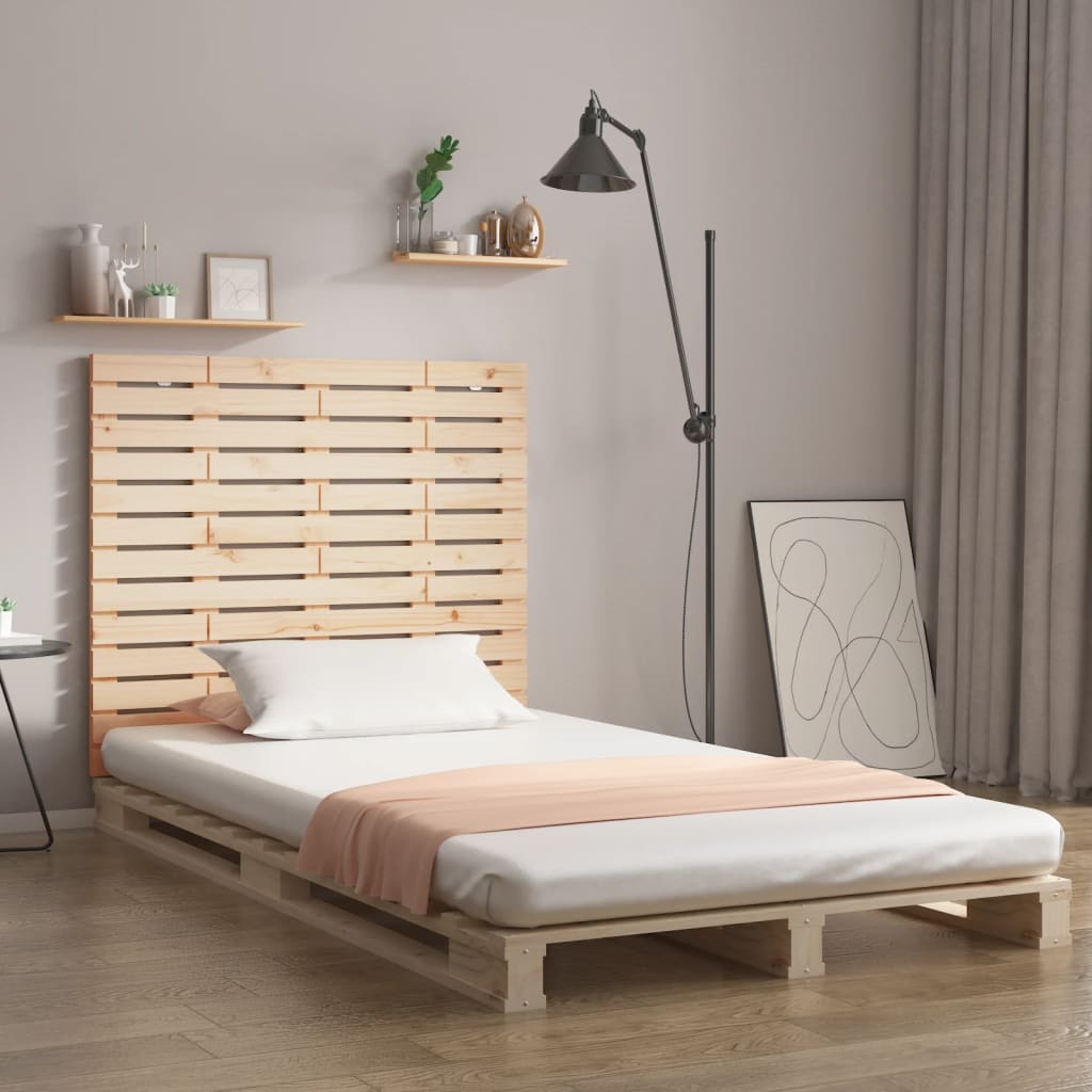 vidaXL Wall Headboard 96x3x91.5 cm Solid Wood Pine Natural