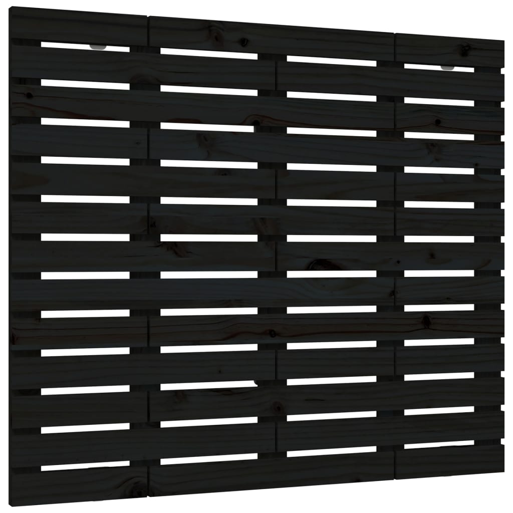 vidaXL Wall Headboard Black 106x3x91.5 cm Solid Wood Pine 2